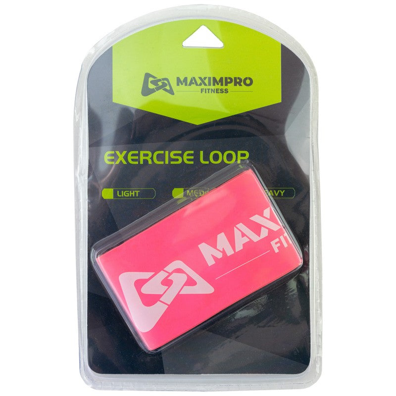 Banda elástica de resistencia rosa MAXIMPRO Fitness Loop para ejercicios 60x5 cm