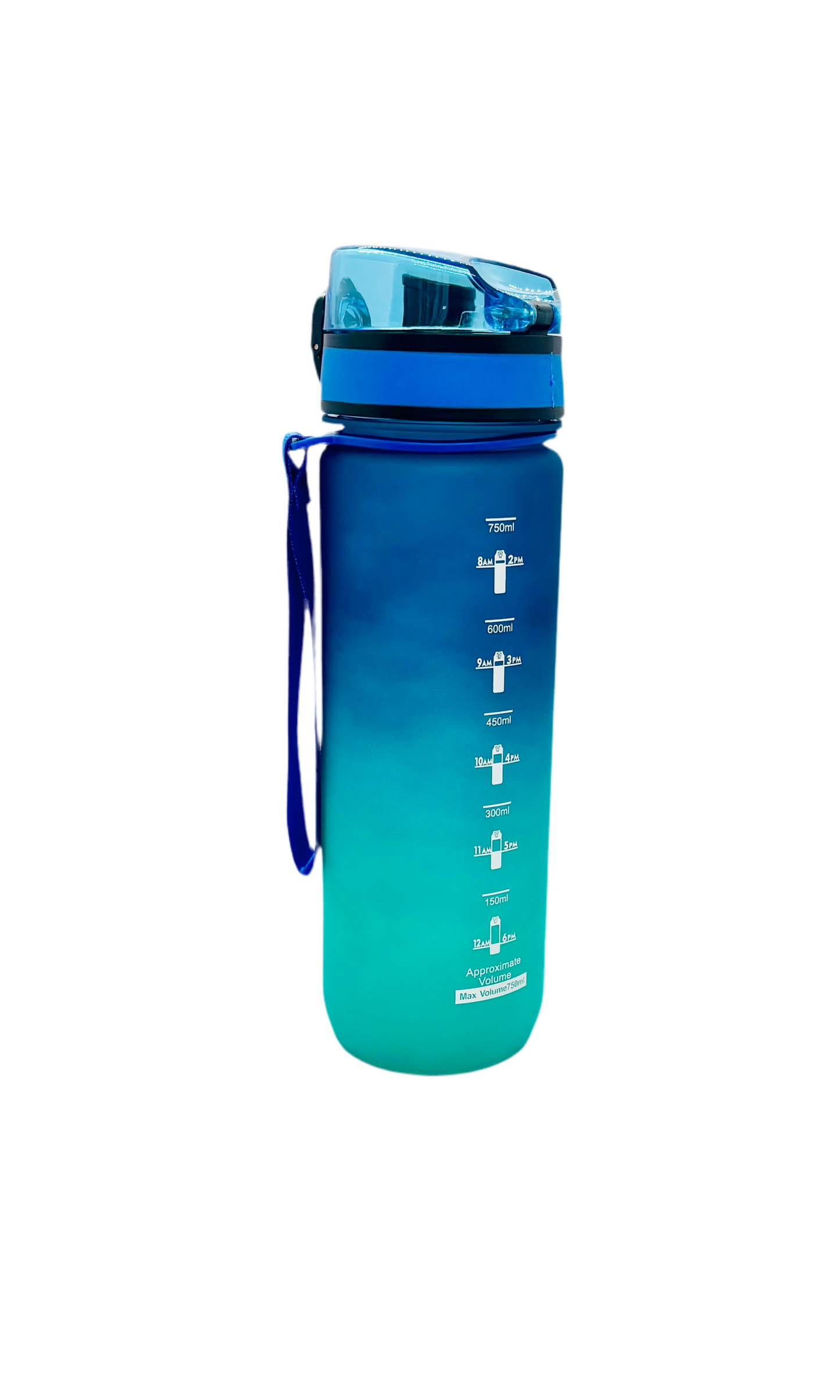 Botella deportiva degradada – 750ml  portátil, a prueba de fugas y apta para lavavajillas
