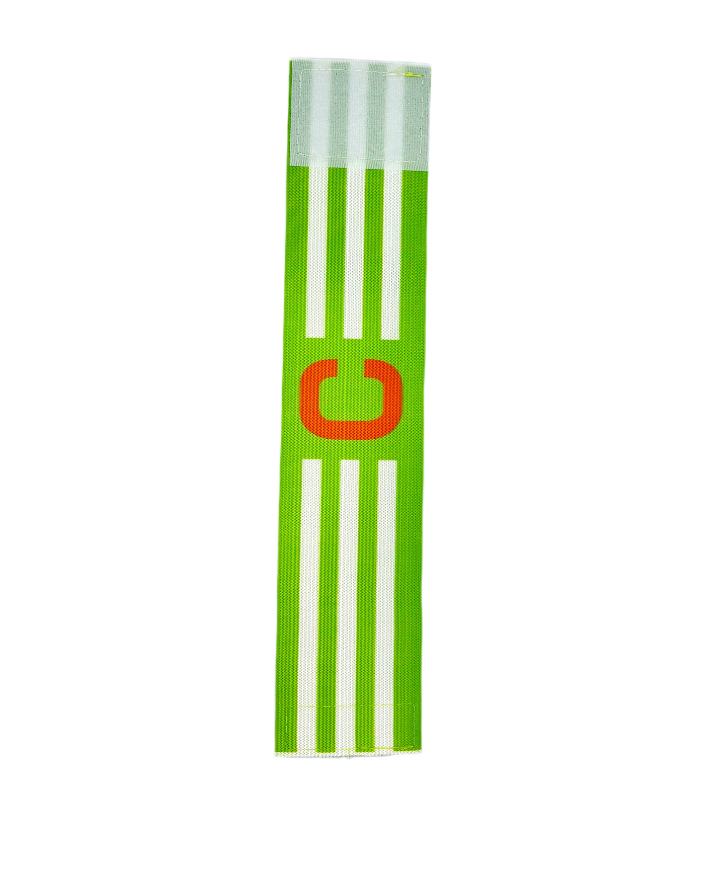 Brazalete de capitán de fútbol elástico con letra “C” y colores con rayas