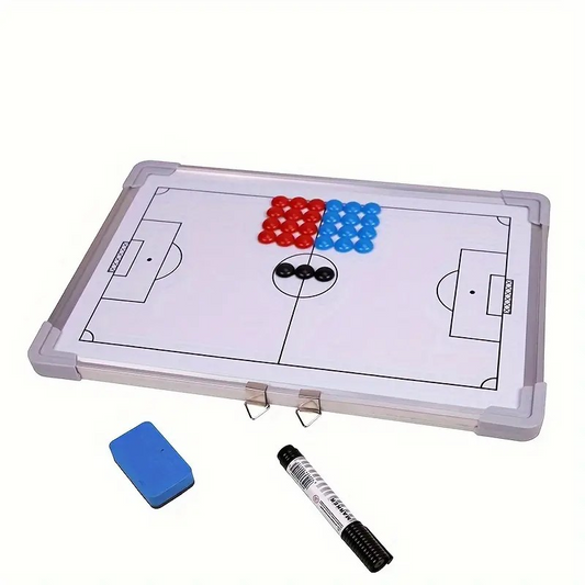 Tablero táctico de fútbol magnético : Pizarra de estrategia con marco de aluminio